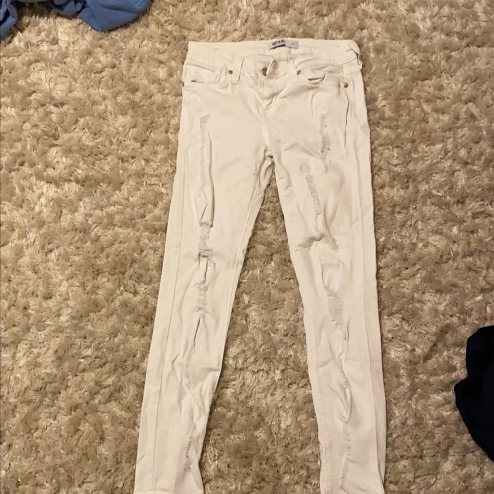 Just Black Ripped White Jeans